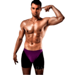 PASSION - BOXER 009 LILA/ NEGRO EROTIC LINGERIE S/M