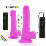 DIVERSIA - DILDO REALÍSTICO FLEXIBLE CON VIBRACIÓN LILA 20.5 CM -O- 4.2 CM
