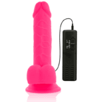 DIVERSIA - DILDO REALÍSTICO FLEXIBLE CON VIBRACIÓN ROSA 20.5 CM -O- 4.2 CM - Imagen 5