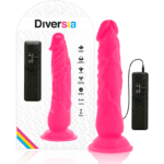 DIVERSIA - DILDO REALÍSTICO FLEXIBLE CON VIBRACIÓN ROSA 21 CM -O- 4.9 CM