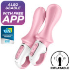 SATISFYER - AIR PUMP BOOTY 5+ VIBRADOR ANAL INFLABLE ROSA - Imagen 2