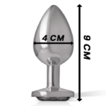 INTENSE - PLUG ANAL METAL ALUMINIO CON CRISTAL NEGRO TALLA L - Imagen 4