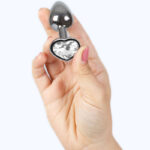 SECRETPLAY - METAL BUTT PLUG CORAZÓN TRANSPARENTE TALLA S 7 CM - Imagen 3