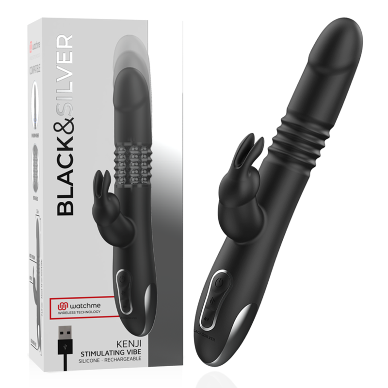 img_144831_76e7f110e830aaa5c3435123bca18e7b_1.png BLACKSILVER - KENJI VIBRADOR RABBIT UP DOWN + MANDO CONTROL REMOTO WATCHME - Imagen 1
