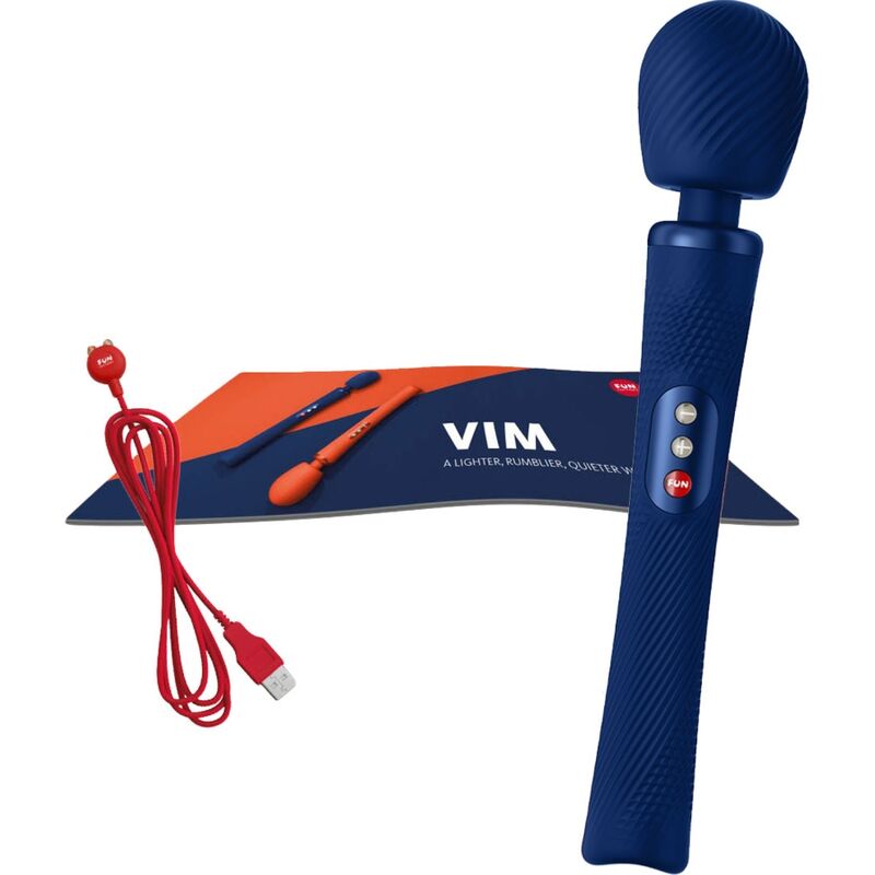 FUN FACTORY - VIM WAND RUMBLE VIBRADOR RECARGABLE SILICONA NARANJA - Imagen 5