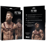 FETISH SUBMISSIVE ATTITUDE - ARNÉS ECOPIEL PECHO HOMBRE NEGRO/ROJO - Imagen 2