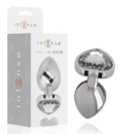 INTENSE - PLUG ANAL METAL ALUMINIO CORAZÓN BLANCO TALLA M