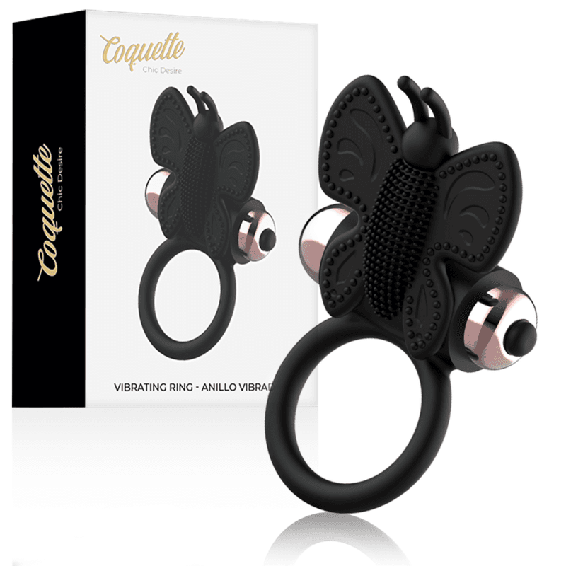 img_148192_ff1988c65e6385be58b8ee5b2de0020c_1.png COQUETTE CHIC DESIRE - COCK RING BUTTERFLY ANILLO VIBRADOR NEGRO / GOLD - Imagen 1