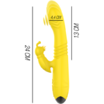 INTENSE - TOKY VIBRADOR MULTIFUNCIÓN RECARGABLE UP DOWN CON ESTIMULADOR DE CLITORIS AMARILLO - Imagen 3
