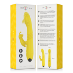 INTENSE - TOKY VIBRADOR MULTIFUNCIÓN RECARGABLE UP DOWN CON ESTIMULADOR DE CLITORIS AMARILLO - Imagen 5