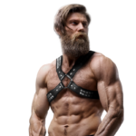 FETISH SUBMISSIVE ATTITUDE - ARNÉS ECOPIEL PECHO CRUZADO CON REMACHES HOMBRE - Imagen 4