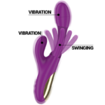 INTENSE - APOLO VIBRADOR MULTIFUNCIÓN RECARGABLE 7 VIBRACIONES CON LENGUA OSCILANTE MORADO - Imagen 3