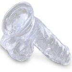 KING COCK - CLEAR PENE REALÍSTICO CON TESTÍCULOS 10.1 CM TRANSPARENTE - Imagen 4