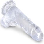 KING COCK - CLEAR PENE REALÍSTICO CON TESTÍCULOS 10.1 CM TRANSPARENTE - Imagen 3
