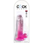 KING COCK - CLEAR PENE REALÍSTICO CON TESTÍCULOS 15.2 CM ROSA - Imagen 2