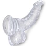 KING COCK - CLEAR PENE REALÍSTICO CURVADO CON TESTÍCULOS 16.5 CM TRANSPARENTE - Imagen 3