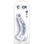 KING COCK - CLEAR PENE REALÍSTICO CURVADO CON TESTÍCULOS 16.5 CM TRANSPARENTE - Imagen 4