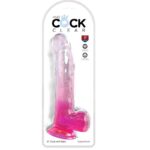 KING COCK - CLEAR DILDO CON TESTÍCULOS 20.3 CM ROSA - Imagen 2