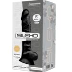 SILEXD - MODELO 1 PENE REALÍSTICO SILICONA PREMIUM SILEXPAN NEGRO 20 CM - Imagen 2