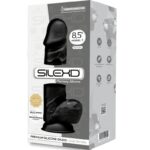 SILEXD - MODELO 1 PENE REALÍSTICO SILICONA PREMIUM SILEXPAN NEGRO 21.5 CM - Imagen 3
