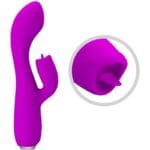 PRETTY LOVE - GLORIA VIBRADOR CONEJO RECARGABLE-IMPERMEABLE MORADO - Imagen 5
