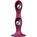 SATISFYER - DOUBLE BALL-R DILDO SILICONA GRANATE - Imagen 2