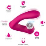 ARMONY - SECRETKISS ESTIMULADOR CON LENGUA CLITORIS  VIBRADOR CURVO FUCSIA - Imagen 2