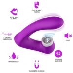 ARMONY - SECRETKISS ESTIMULADOR CON LENGUA CLITORIS VIBRADOR CURVO VIOLETA - Imagen 2