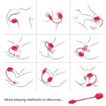 ARMONY - ROSA 2 EN 1 ESTIMULADOR SUCCIONADOR  VIBRADOR 10 MODOS CON COLA ROJO - Imagen 2