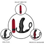 ARMONY - KNIGHT VIBRADOR ANAL PROSTATA  ANILLO CONTROL REMOTO NEGRO - Imagen 3