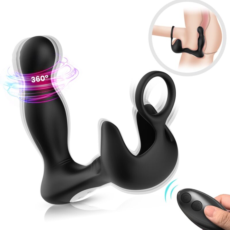 ARMONY - SURROUND VIBRADOR ANAL  ESTIMULADOR TESTÍCULOS  ANILLO CONTROL REMOTO NEGRO