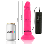 DIVERSIA - DILDO REALÍSTICO FLEXIBLE CON VIBRACIÓN ROSA 23 CM -O- 4.3 CM - Imagen 2