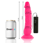 DIVERSIA - DILDO REALÍSTICO FLEXIBLE CON VIBRACIÓN ROSA 21 CM -O- 4.9 CM - Imagen 2
