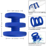 CALEXOTICS - ADMIRAL JAULA TRIPLE PARA PENE AZUL - Imagen 4