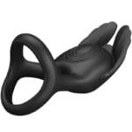 PRETTY LOVE - SILAS ANILLO VIBRADOR 7 VIBRACIONES SILICONA NEGRO - Imagen 5