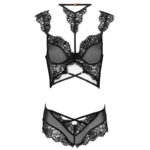 LIVCO CORSETTI FASHION - PALMENOM LC 90614 SUJETADOR + PANTY NEGRO - Imagen 3