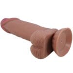 PRETTY LOVE - SLIDING SKIN SERIES DILDO REALÍSTICO CON VENTOSA PIEL DESLIZANTE MORENO 19.4 CM - Imagen 4