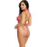 LEG AVENUE - SET TOP  PANTALON REJILLA MULTICOLOR - Imagen 2