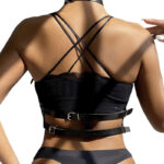 SUBBLIME - ARNÉS DE PECHO ANILLAS DE CUERO NEGRO TALLA ÚNICA - Imagen 3