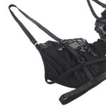 SUBBLIME - SET DE 3 PIEZAS SUJETADOR + TANGA + LIGA ENCAJE NEGRO S/M - Imagen 5