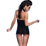 CHILIROSE - CR 3859 BABYDOLL  TANGA NEGRO/AZUL S/M - Imagen 3