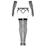 LIVCO CORSETTI FASHION - NEMALIA SET LIGUERO + MEDIAS + GUANTES NEGRO - Imagen 5