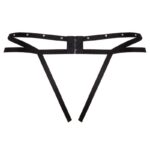 LIVCO CORSETTI FASHION - NOMADE TANGA CROTCHLESS NEGRO - Imagen 4