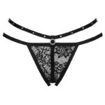 LIVCO CORSETTI FASHION - NOMADE TANGA CROTCHLESS NEGRO - Imagen 3