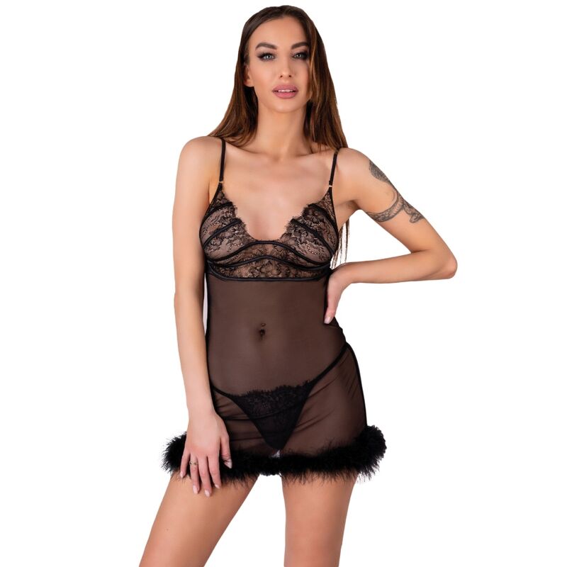 img_179265_35ac9e9db2976eade02c1211ab223c3f_1.jpg LIVCO CORSETTI FASHION - ZERUNAM SET BABYDOLL + TANGA NEGRO - Imagen 1