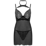 LIVCO CORSETTI FASHION - BINELLA SET BABYDOLL + TANGA NEGRO - Imagen 3