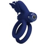 PRETTY LOVE - JAMELE DOBLE ANILLO CON VIBRACIÓN  ESTIMULADOR MARIPOSA AZUL - Imagen 2