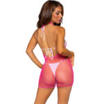 LEG AVENUE - VESTIDO DE REJILLA CRUZADO NARANJA TALLA ÚNICA - Imagen 2