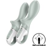 SATISFYER - AIR PUMP BOOTY 3 VIBRADOR ANAL INFLABLE VERDE GRIS - Imagen 2