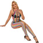 SUBBLIME - 952358 BODYSTOCKING DE REJILLA CUELLO HALTER ARCOIRIS XS/M - Imagen 5